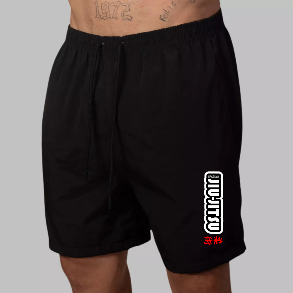 Bermuda Tactel Jiu Jitsu Masculino Treino Bjj Japones Corrida