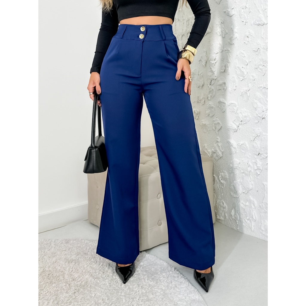 Calça Feminina, Cintura Alta, Sofisticada, Moderna, Elegante, Casual,P M G em Oferta na Shopee
