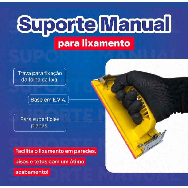 Suporte Manual para Lixamento 18,5cmx8,5cm