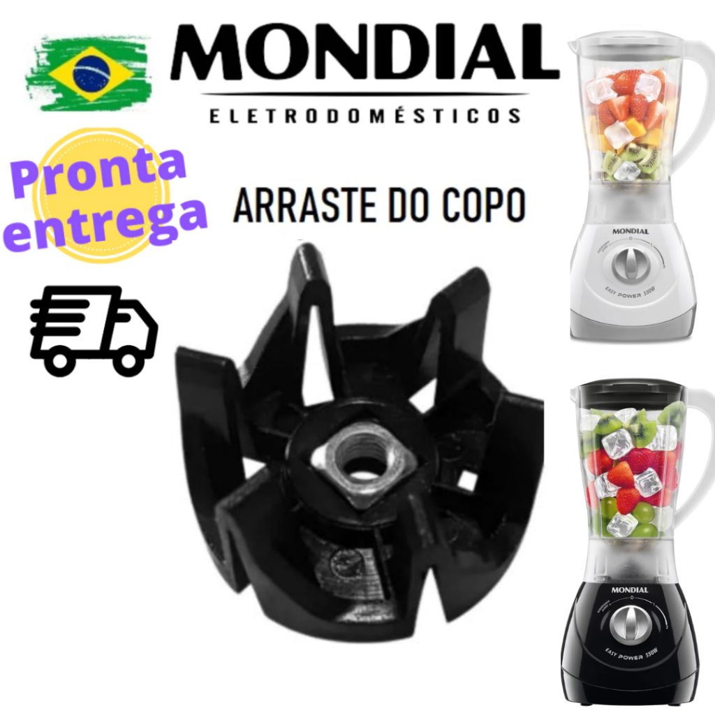 Arraste Do Copo Liquidificador Mondial Power 2i Nl-26 550W e Mondial Power 2 Black L-28 550W (com porca)