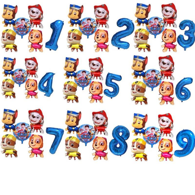 Kit 5 Balão Patrulha Canina Gigante Redondo + 1 Número 40cm em Oferta na Shopee