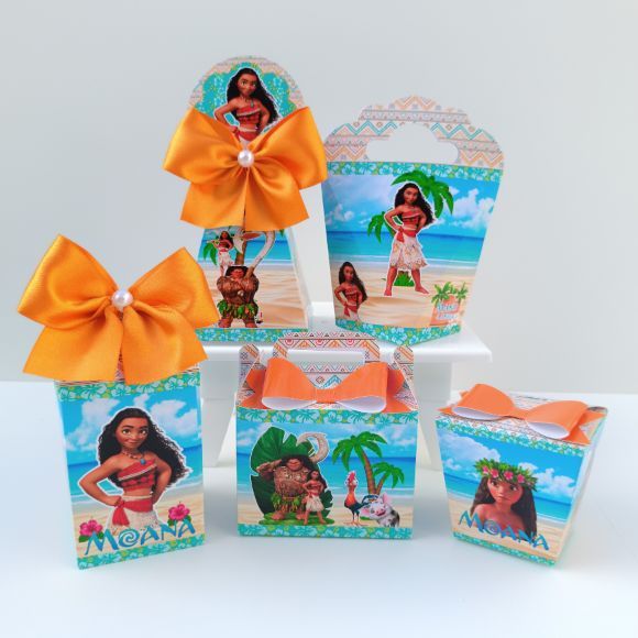 Kit Festa Moana l Princesas Disney l Personalizados l Lembrancinha para Festa l kit Caixas