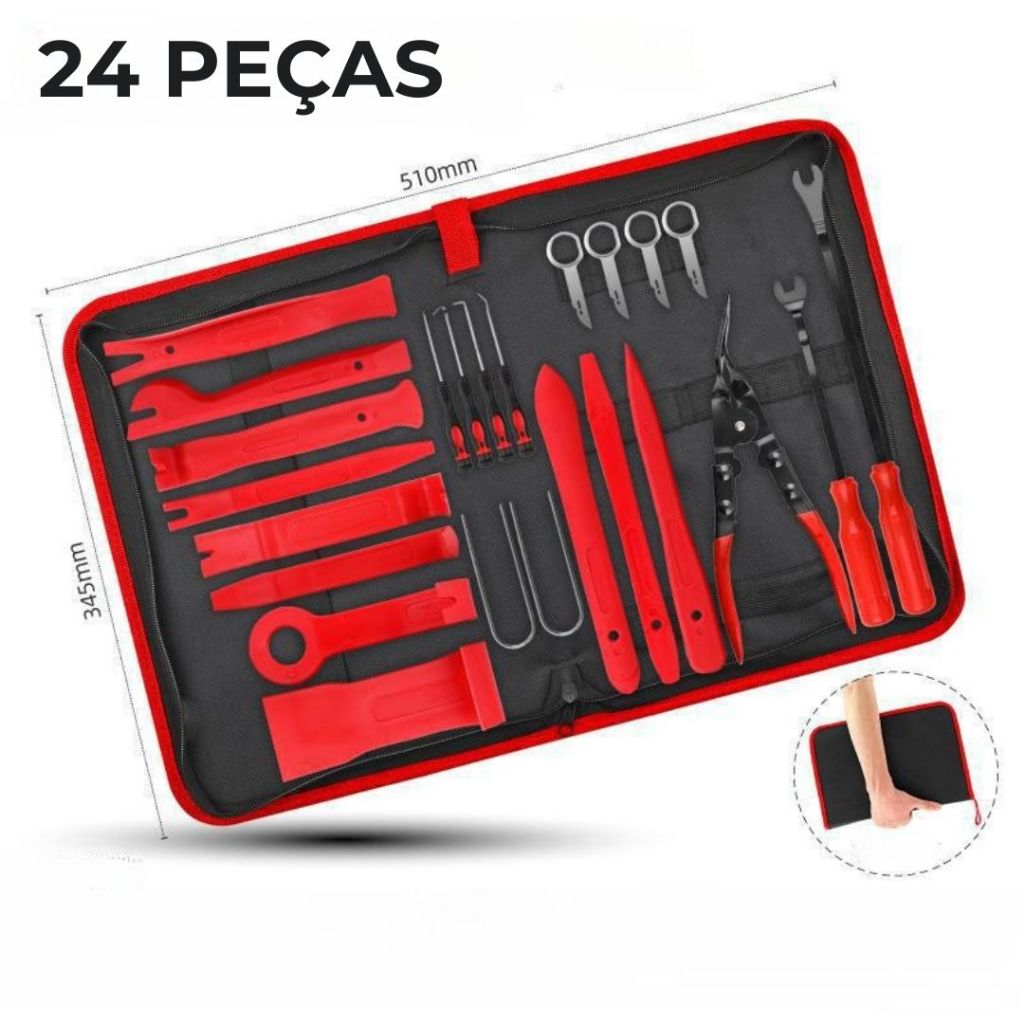 Jogo De Espatulas Ferramenta De Nylon Desmontar Painel Forro De Porta Automotivo Com 24 pecas em Oferta na Shopee