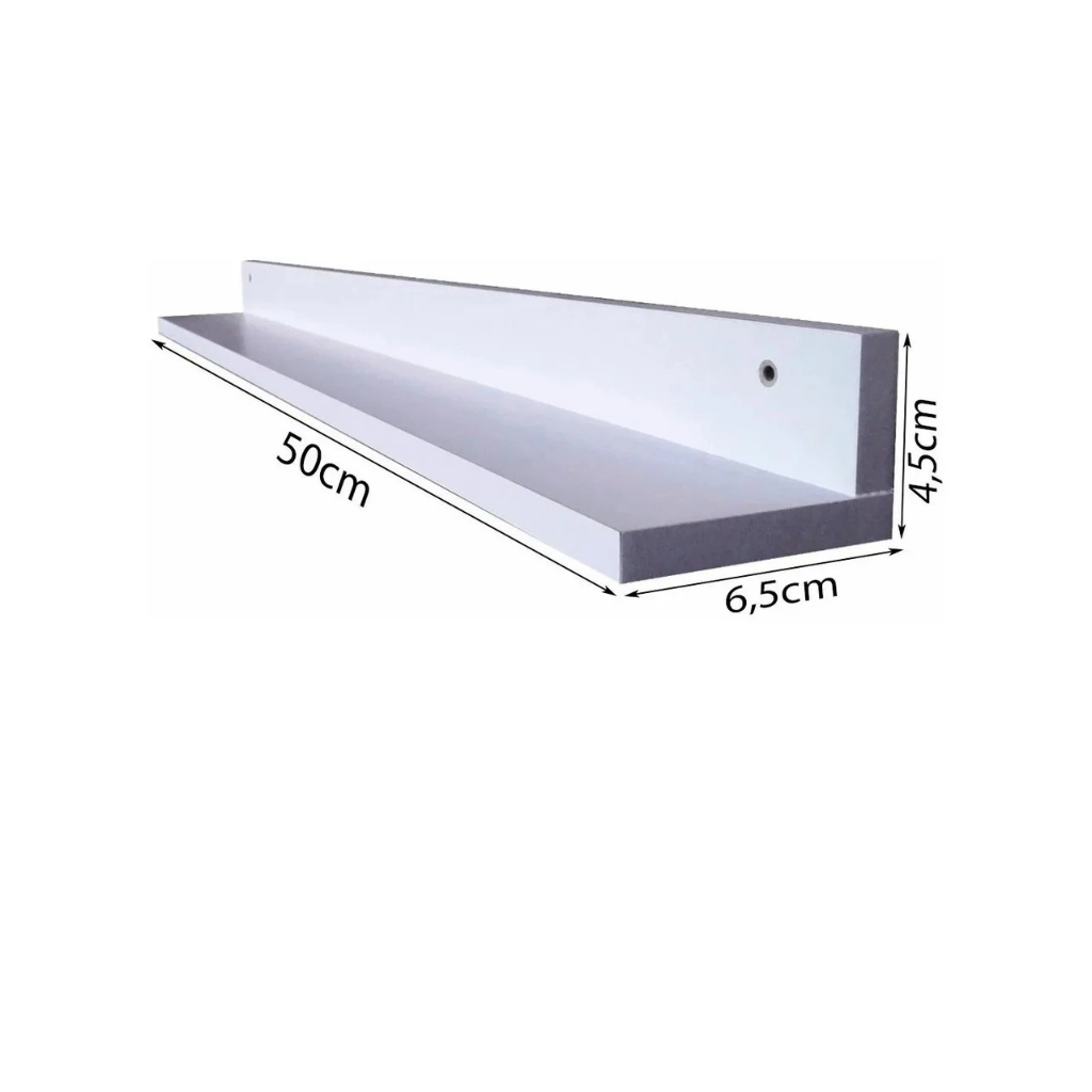 Detalhes do Kit 6 Prateleiras em MDF Branco Expositor Esmaltes Brinquedos Temperos