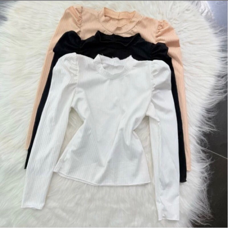 Blusa Princesa Infantil Manga Longa Canelada Moda Blogueira