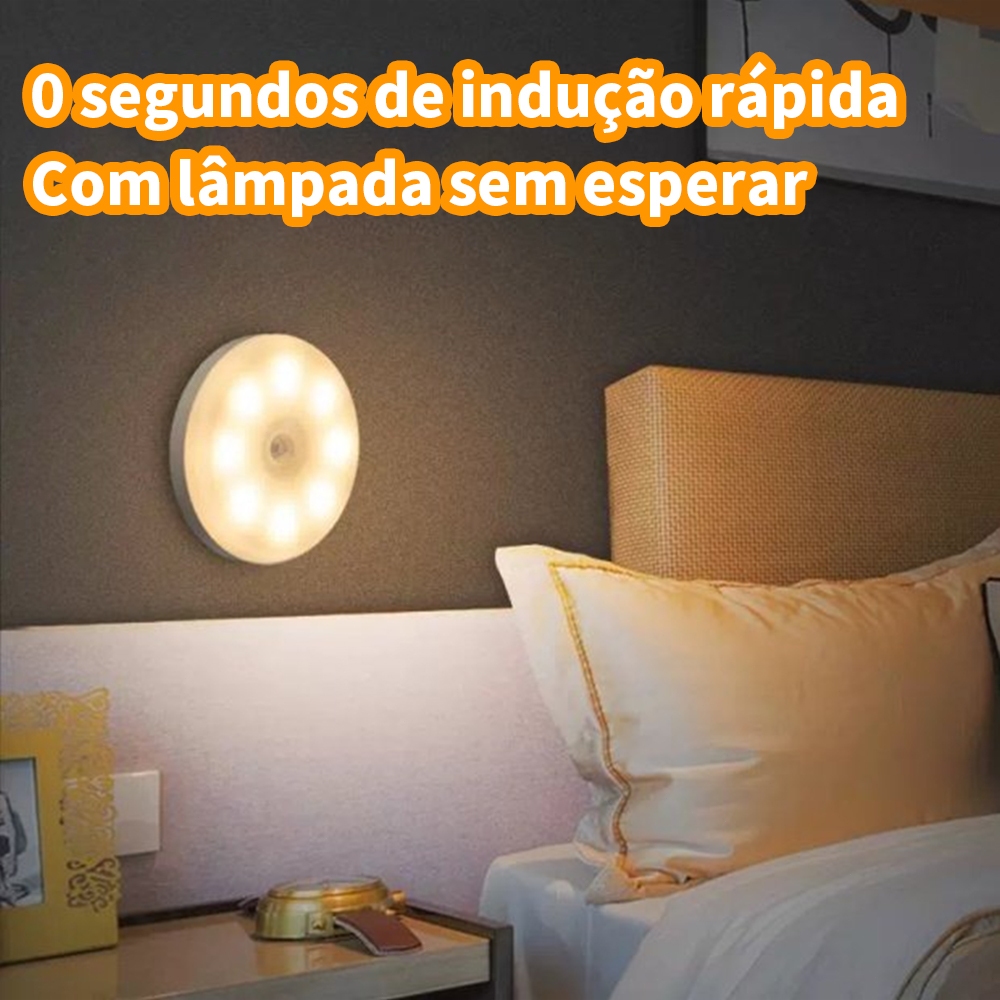 Luz Noturna LED Sensor Luminárias Lâmpada USB Recarregável Sem fio Com Luz Quente e Fria casa quarto escada guarda roupa em Oferta na Shopee