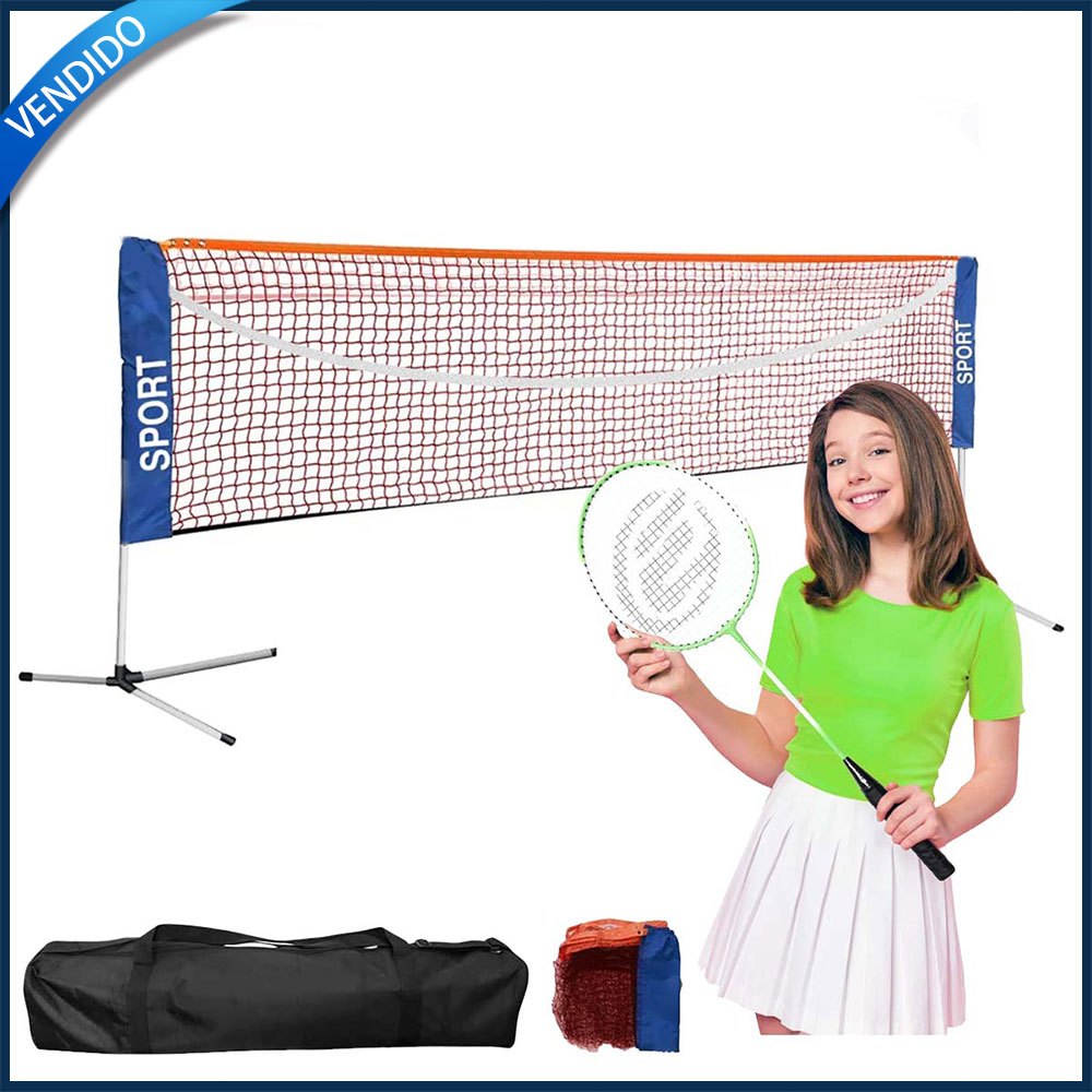 Suporte de rack de badminton portátil, fácil de dobrar com altura ajustável de 75/118/160cm