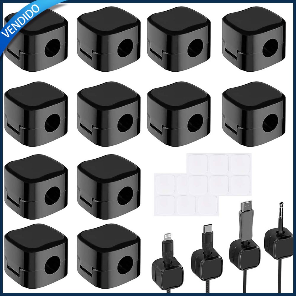 Preto organizador de cabo magnético desktop carro dados cabo de armazenamento e organização cabo clip holder fivela plug