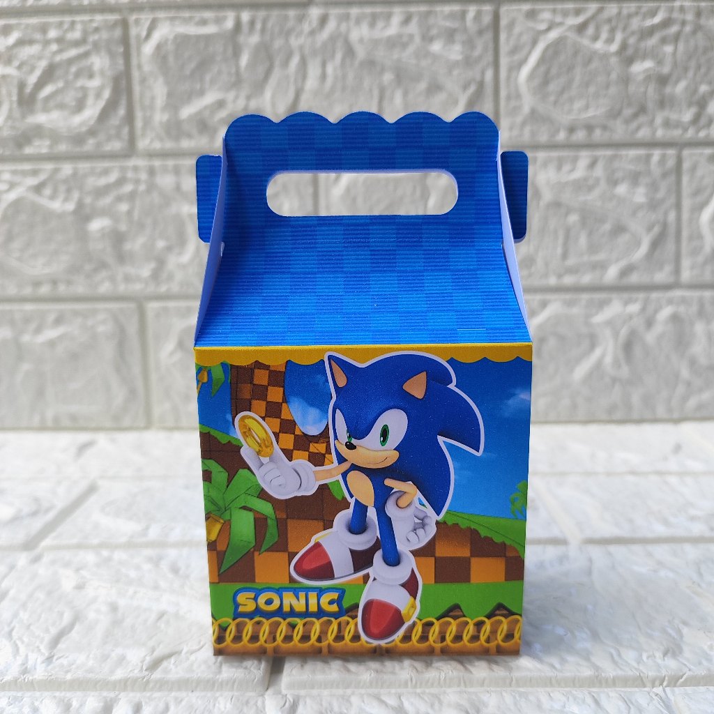 Caixa maletinha personalizada SONIC lembrancinha de festas de aniversário personalizados PEGUE E MONTE em Oferta na Shopee