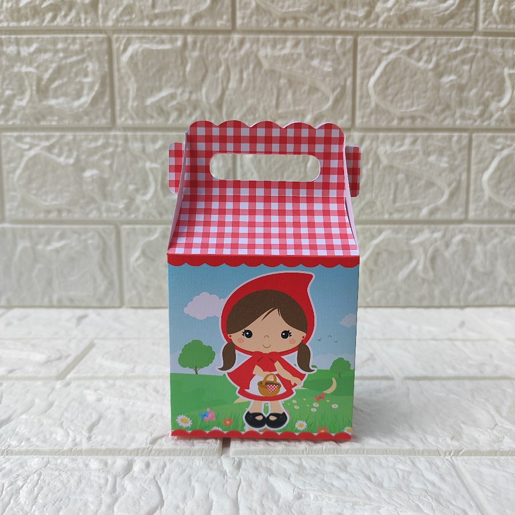 Caixa maletinha personalizada Chapeuzinho vermelho lembrancinha de festas de aniversário personalizados PEGUE E MONTE