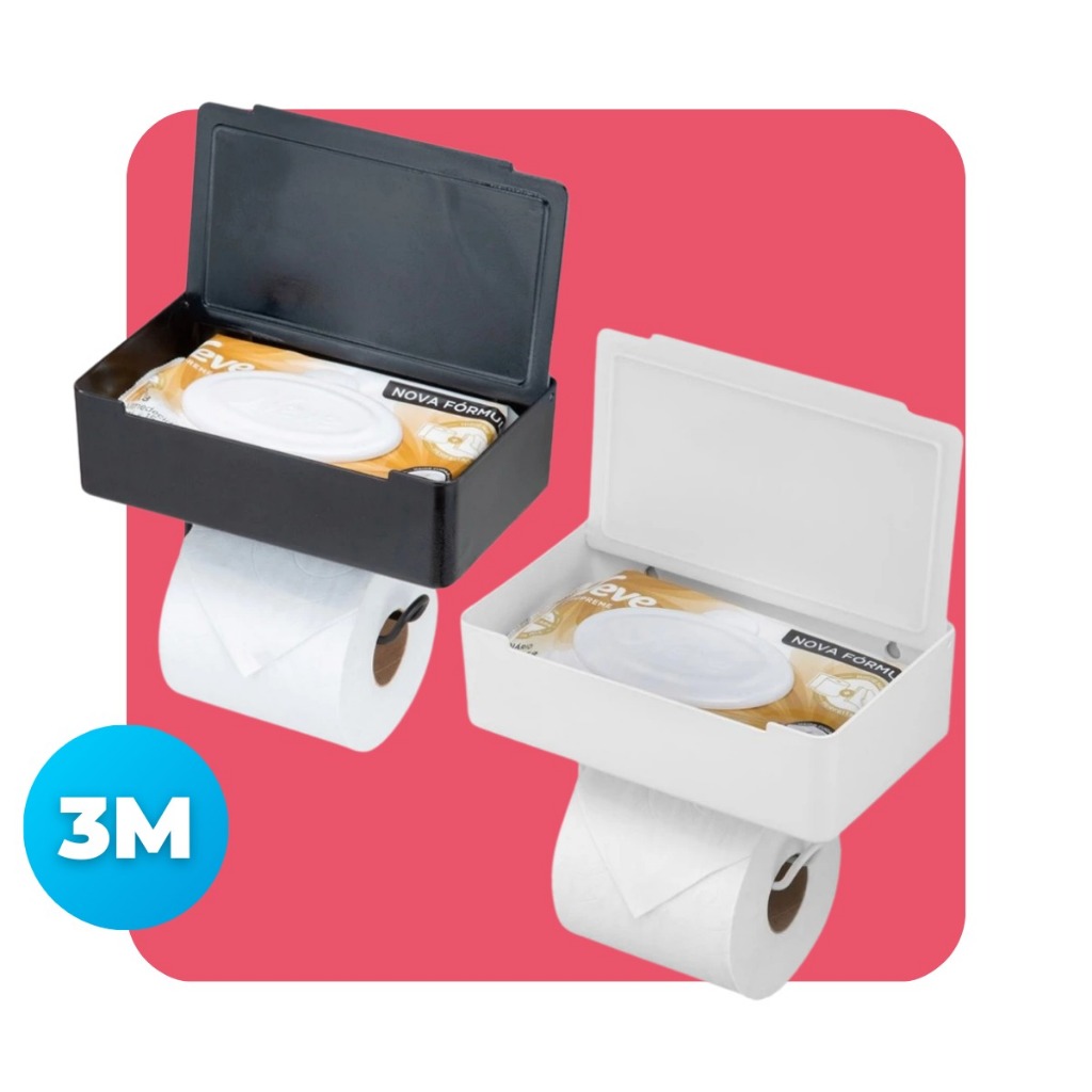 Porta Papel Higienico Banheiro Lavabo Lenço Umedecido Suporte P/ Celular Fixação Dupla Face 3M Arthi em Oferta na Shopee