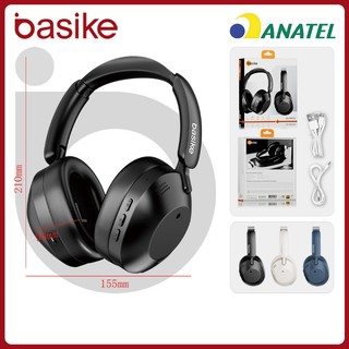 Basike Fone de Ouvido Bluetooth Sem Fio com Alta Qualidade de Som HiFi, Fone ANC 3 Modos e Microfone FON195 em Oferta na Shopee