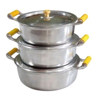 Jogo panelas grandes aluminio batido pegador de madeira TAM 20/24CM em Oferta na Shopee