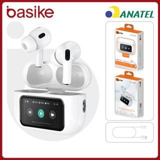 Basike Smart Touch Screen Bluetooth 5.4 Suporte APP Fone De Ouvido ANC Cancelando Ruído De...