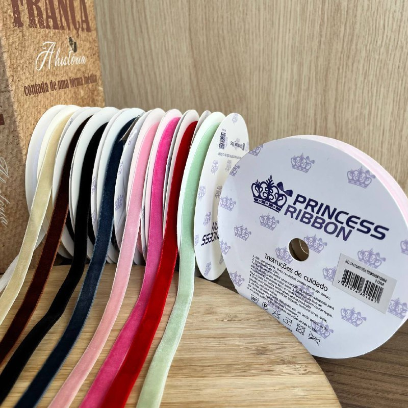 Fita Veludo Princess - 10mm x 10metros.. em Oferta na Shopee