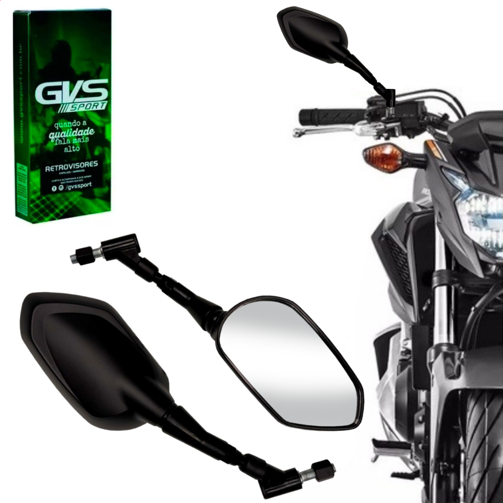 Retrovisor Tiger Sport 660 Giro 360 Lente Plana Gvs em Oferta na Shopee