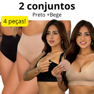 Kit 2 Conjuntos Calcinha Pós Parto Cintura Alta e Sutiã Amamentação Confortável Gestante Maternidade em Oferta na Shopee