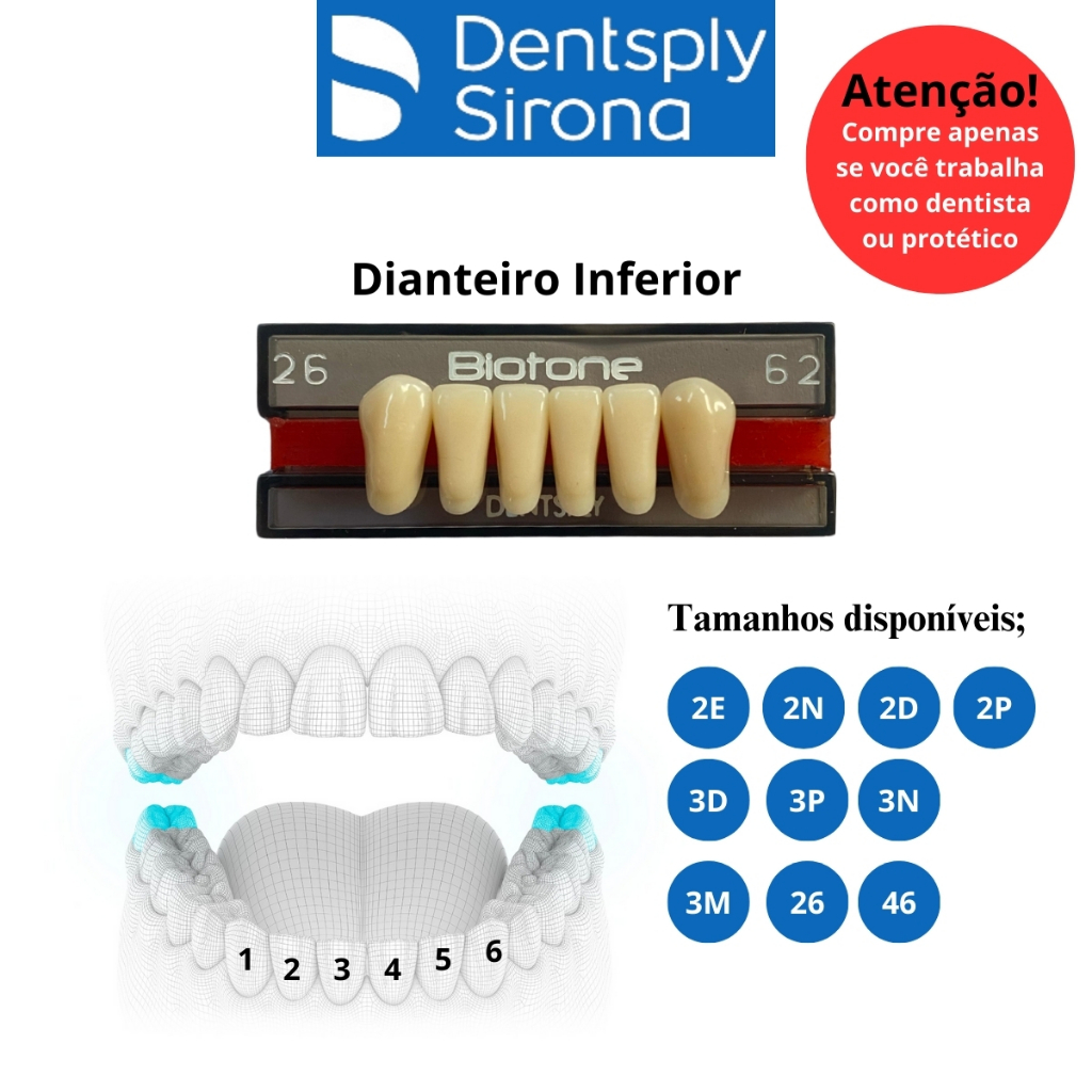 Pivo Provisório Acrilico P/ Prótese Anterior Inferior Resistente Registro Anvisa
