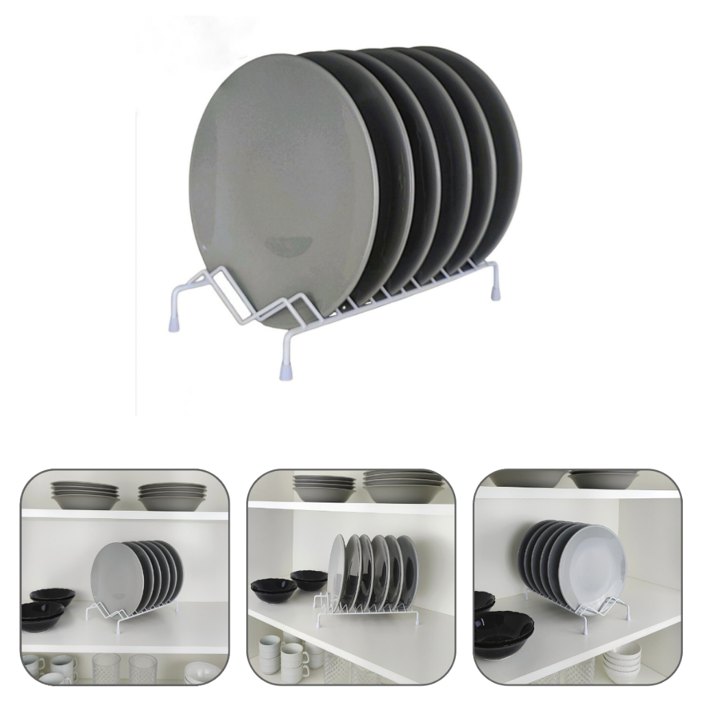 Suporte Organizador Para Pratos Vertical Armario Cozinha Branco em Oferta na Shopee