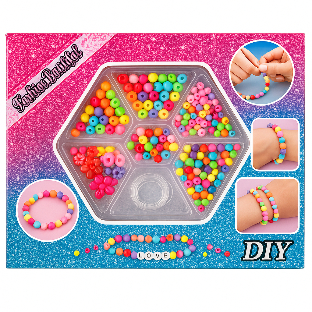 Miçangas Kit Beleza Maleta para Fazer Pulseira Infantil Colorida Bijuteria Colar 1000 pçs