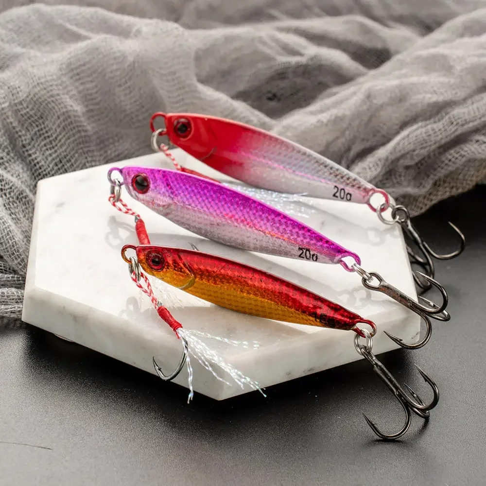 KIT 5 ISCA ARTIFICIAL- 2 TAMANHOS - SLOW JIG/ MICRO JIG JUMPING/ JIG METAL -MODELO SARDINHA/ SARDELE