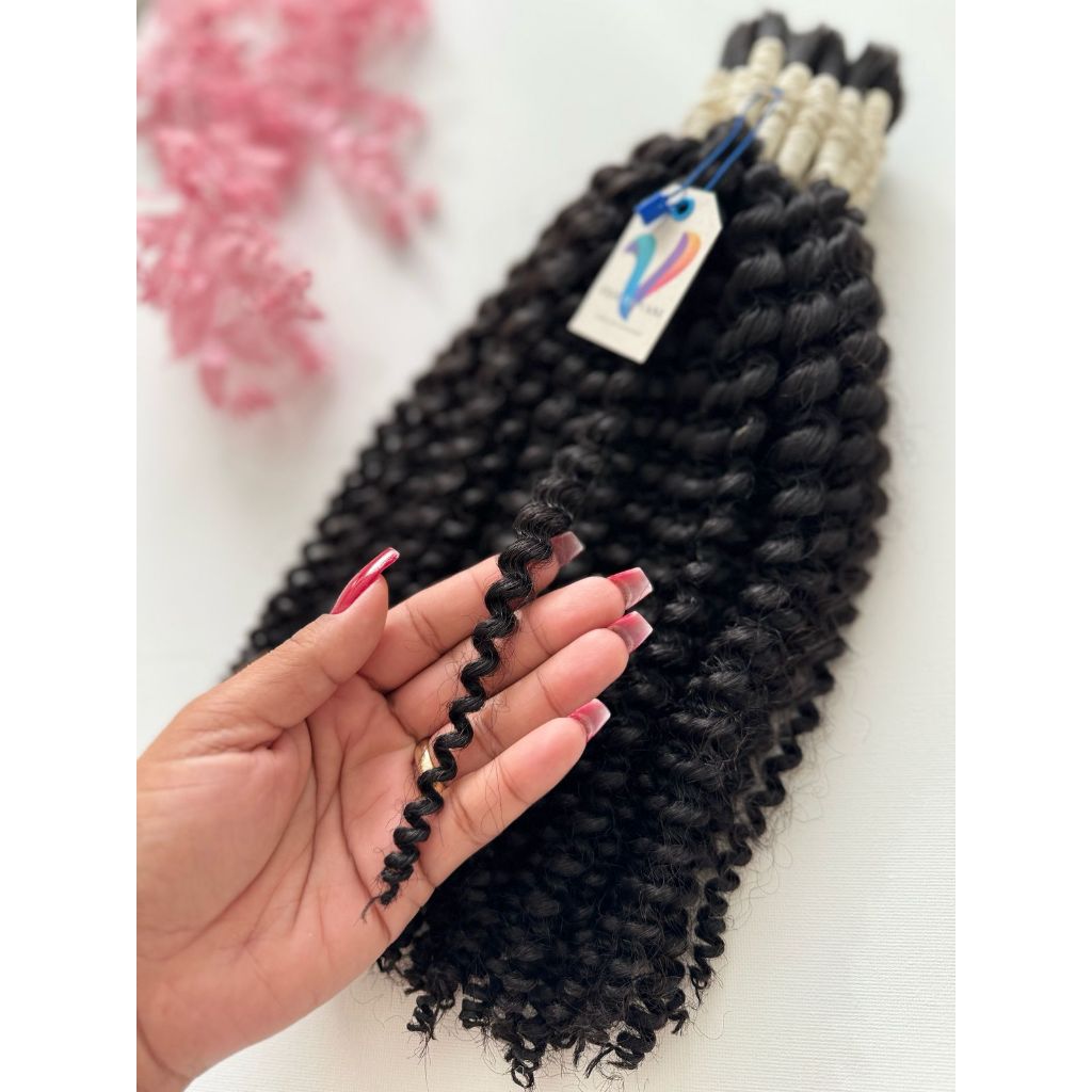 Cabelo Humano Cacheado a Vapor  55cm – Cacho Tipo 1 bem fechado. em Oferta na Shopee