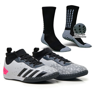 Kit Chuteira Futsal Quadra Leve e Confortável Premium + Meia Cano Alto ProSocks em Oferta na Shopee