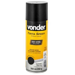 Spray Tinta Vonder 350ml Preto Brilho Fosco Branco Verde Vermelho Azul Grafite