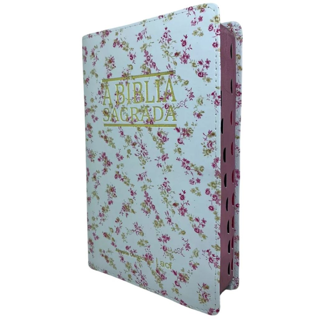 Bíblia Sagrada Acf Almeida Corrigida Fiel Capa Luxo C/índice Letra Gigante E Capa Plástica Floral