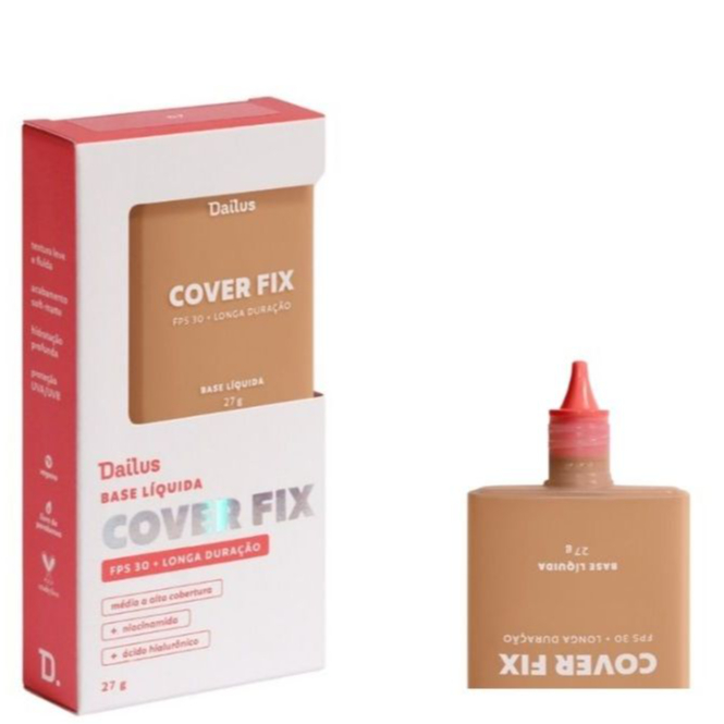 Base Líquida Cover Fix Dailus fps30 Soft Matte 27g Novo em Oferta na Shopee