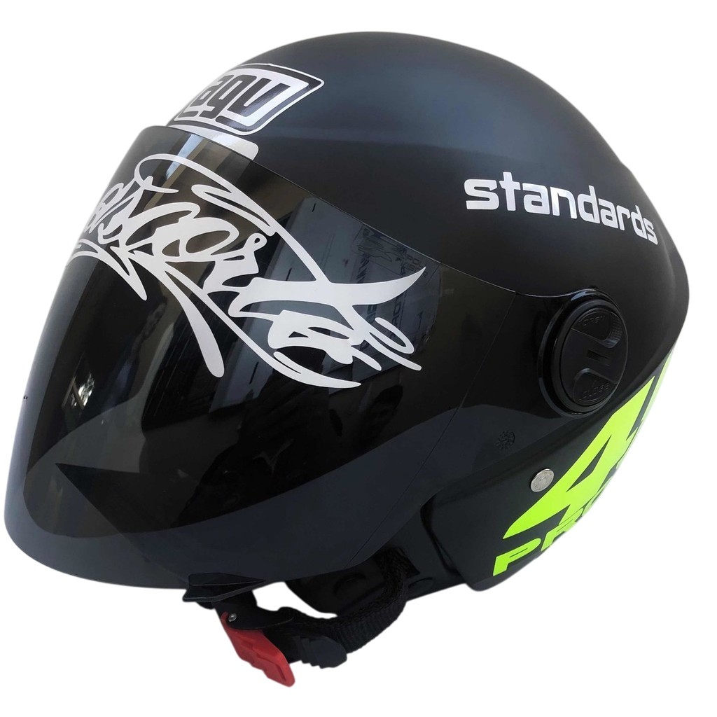 Capacete Aberto Liberty New 3 Preto Fosco Personalizado Adesivado Project 46 Vr Viseira Fumê