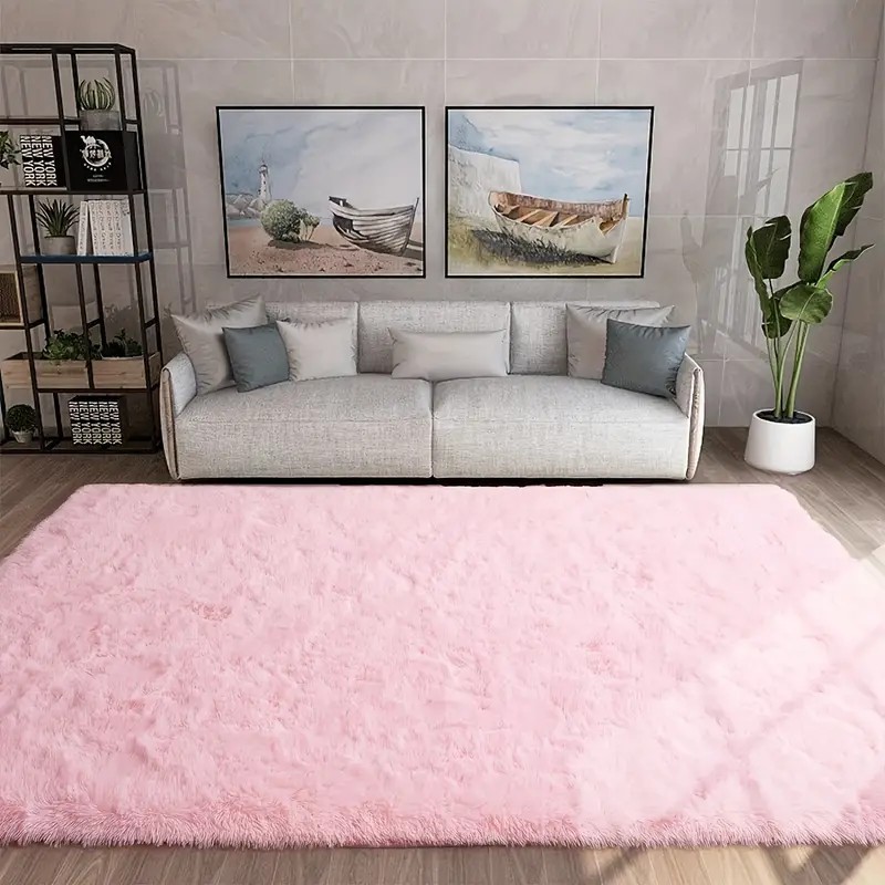 Tapete 2,00 X 1,50 Peludo Felpudo Fofinho Macio Para Quarto Sala - Rosa Bebe