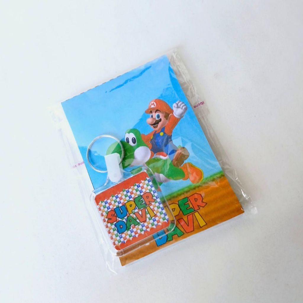 Combo Bloquinho + Chaveiro Super Mario Broz - Festa Infantil-Lembrancinha Personalizada-Aniversario