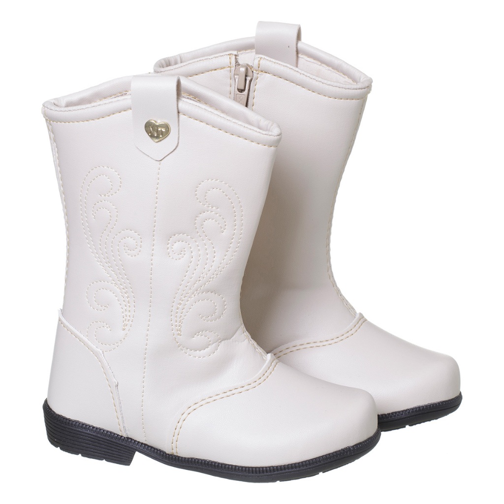 Bota Texana Menina Feminina Infantil Country Com Bordado