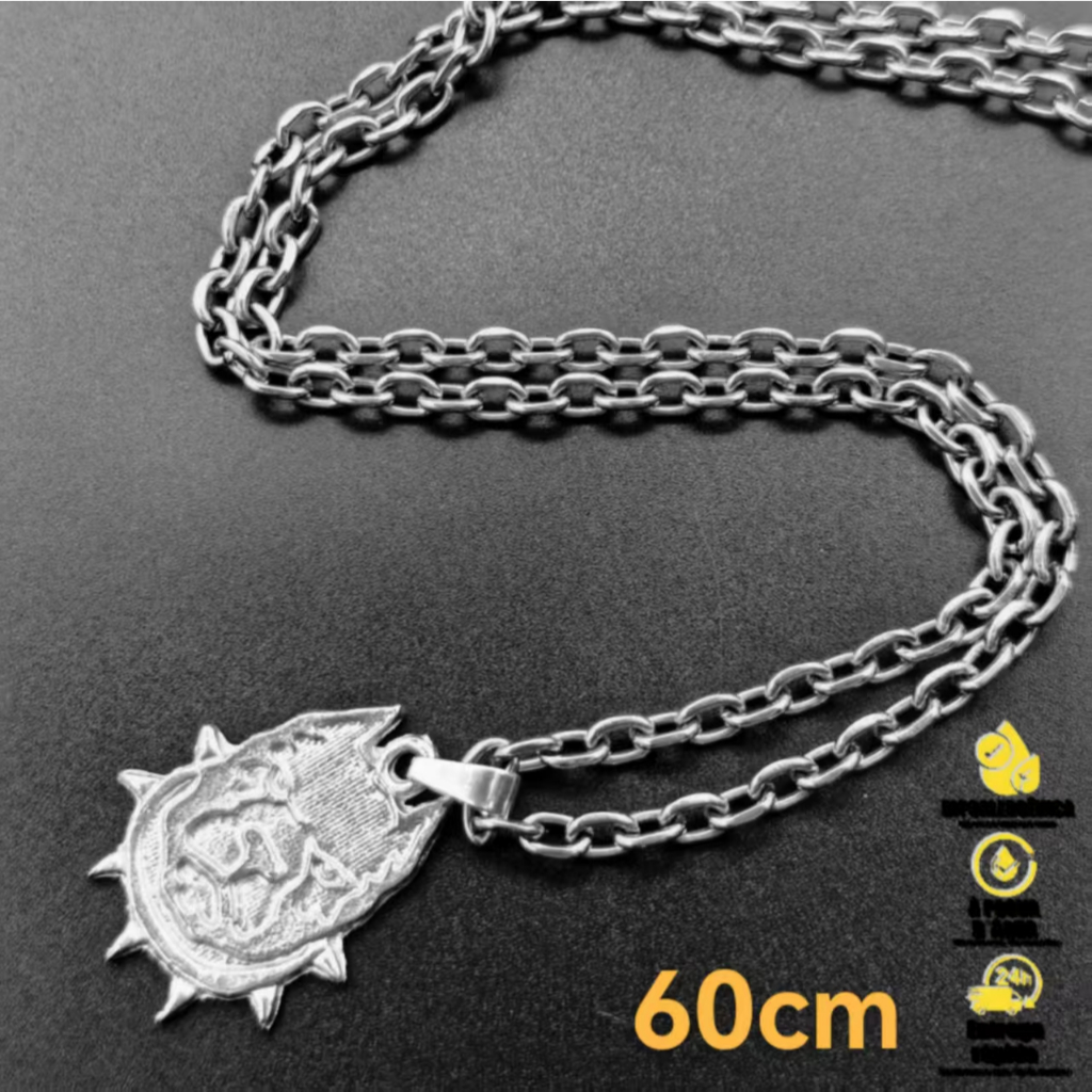 Corrente Cartier Gominho com Pingente de Pitbull Dourado - Aço Inox Folheado Ouro Masculino