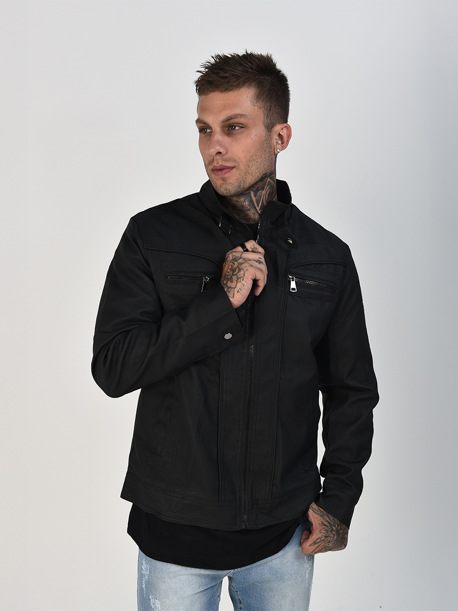 Jaqueta De Couro Masculina Motoqueiro Forrada Com Capuz Frio