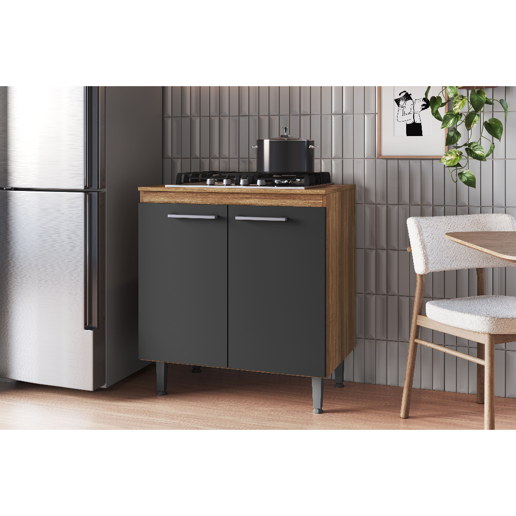 Armário De Cozinha Com Balcão E 2 Portas Para Cooktop 4 Bocas - Home & Living