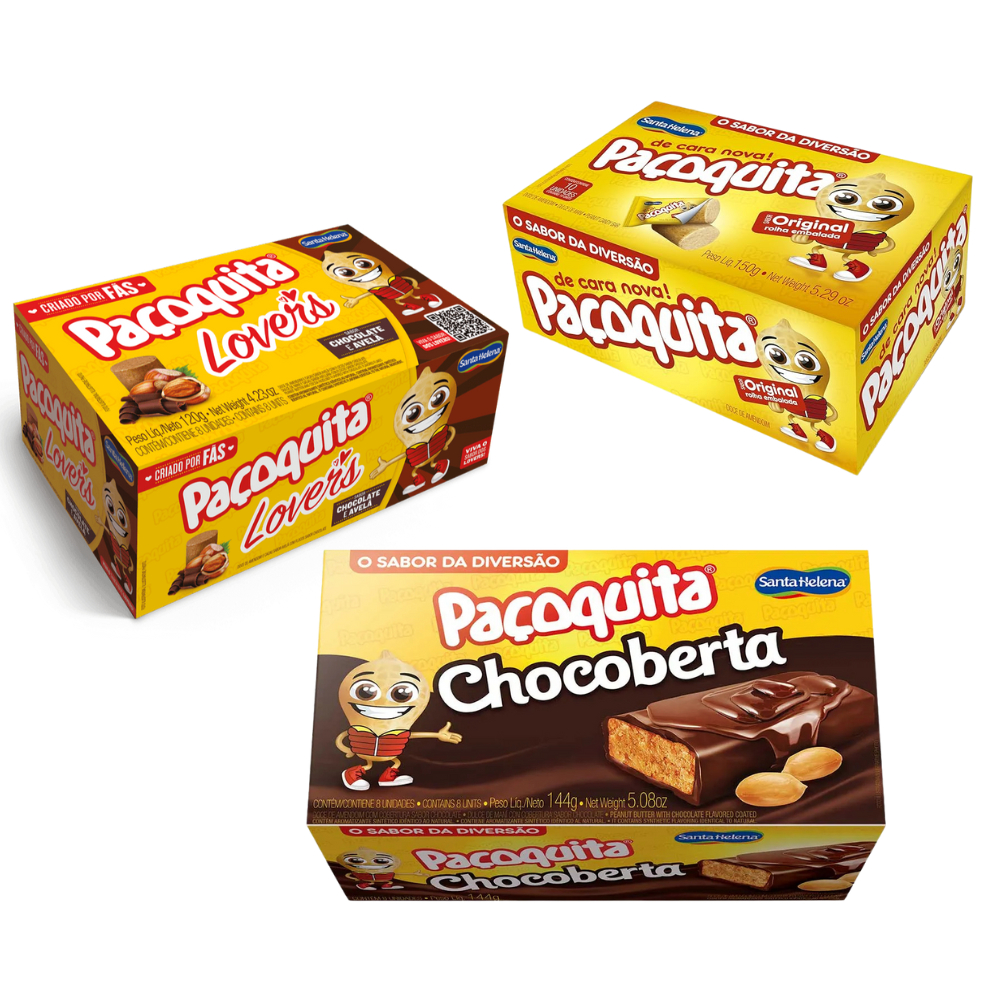 Kit 3 paçoquita, Original- Chocolate E Lovers 120g em Oferta na Shopee