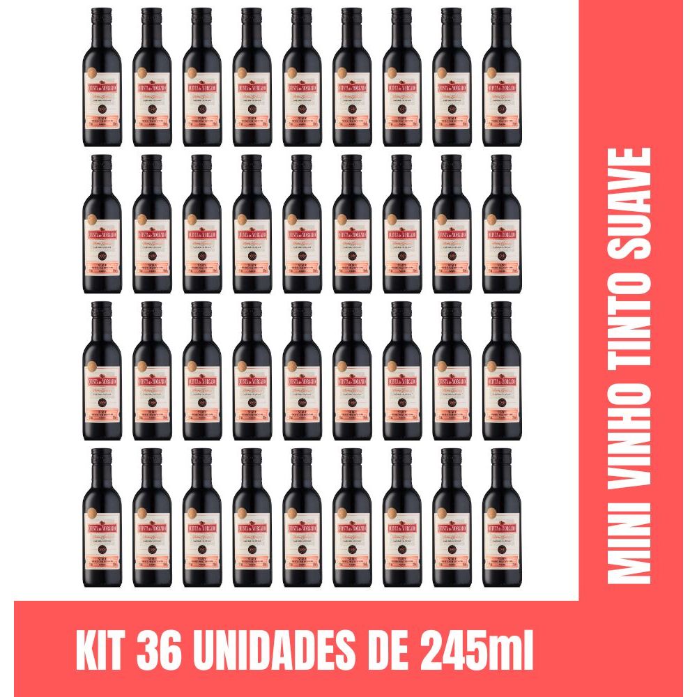 36 Mini Vinho Tinto Suave Quinta do Morgado 245ml Atacado Brindes Lembrancinha Casamento