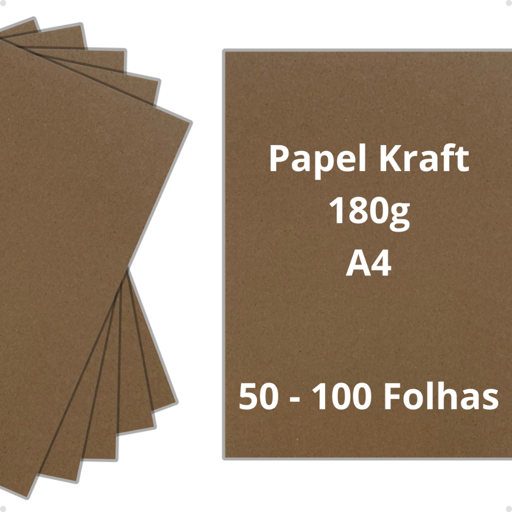 Papel Kraft a partir de 50 Folhas 180g A4 Artesanato Papelaria Premium craft papel grosso marron em Oferta na Shopee