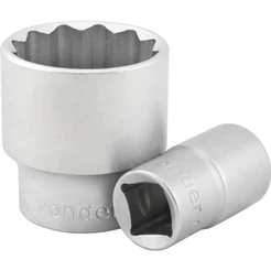 Soquete Estriado Encaixe 1/2 30mm Curto Cromo Vanádio Vonder