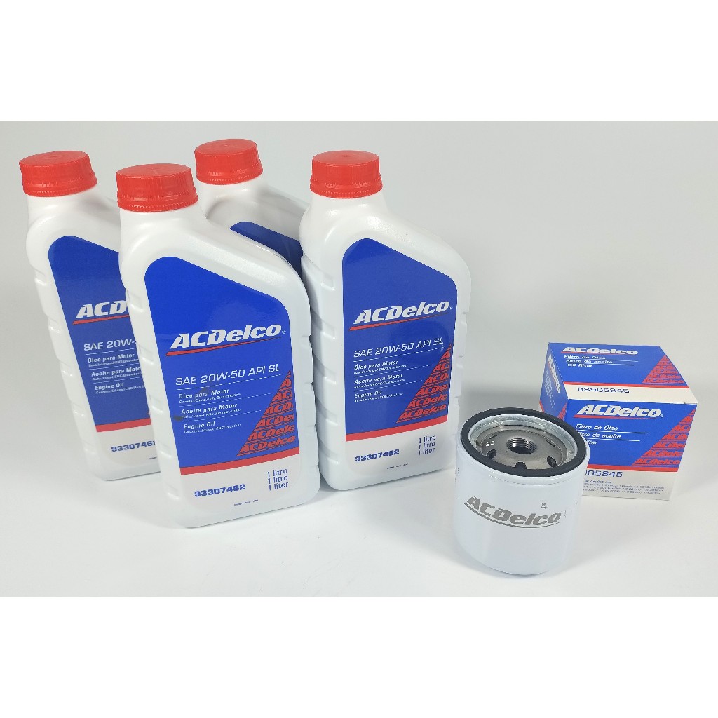 Kit Revisão ACDelco GM 4 Litros de Óleo 20W50 API SL Mineral 93307462+ Filtro Óleo em Oferta na Shopee