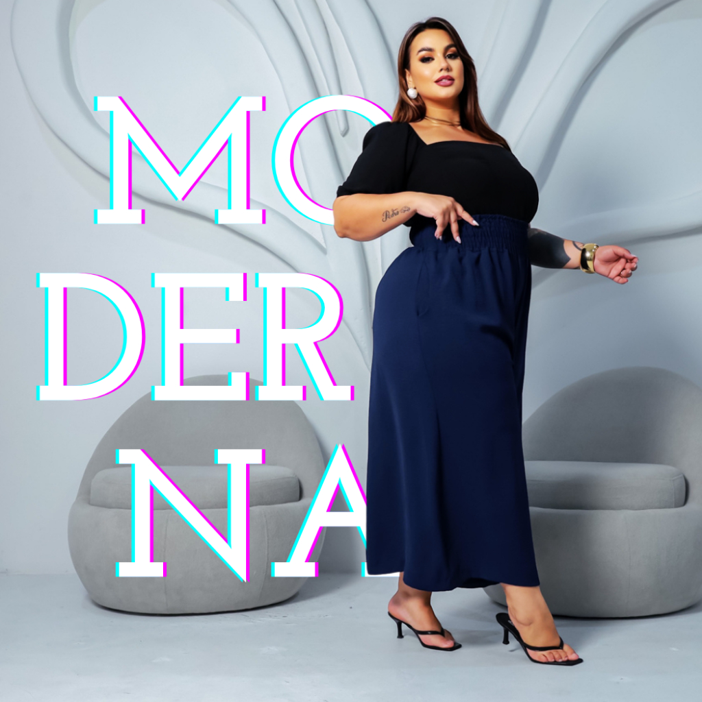 Calça Plus Size Wide Leg Pantacourt Cintura Alta Lastex Que Modela e Acintura Soltinha Lia Rosa em Oferta na Shopee