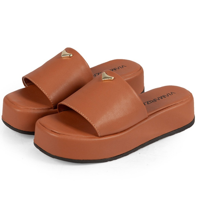 Tamanco Feminino Tira Plataforma Sandália Confortável Chinelo Mule Flatform Blogueira Slide Papete