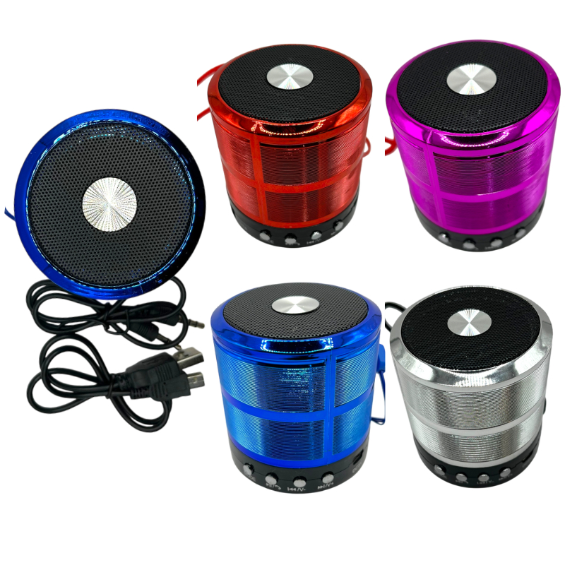Caixa de Som Speaker WS887 Som Mini Speaker c/ Bluettoth, Micro SD, USB e RADIO FM Cores Diversas