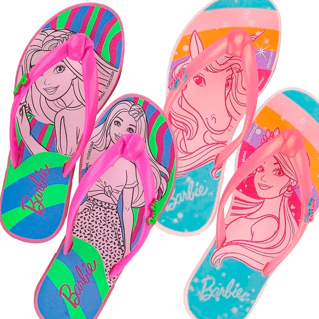 Chinelo Rasteirinha Menina Barbie Star Grendene 23038 - Baby & Kids Fashion