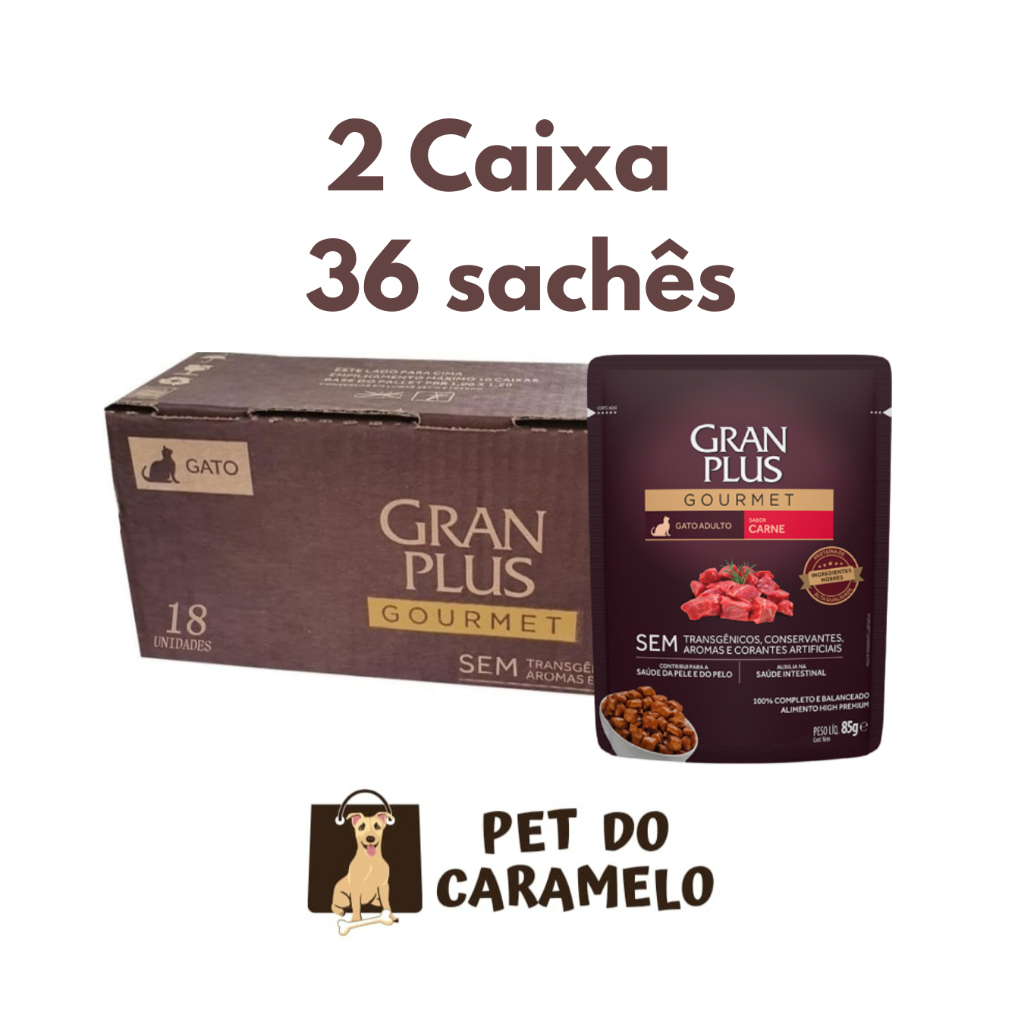 Sachê Gran Plus Gato Carne 85g - 36 Unidades em Oferta na Shopee