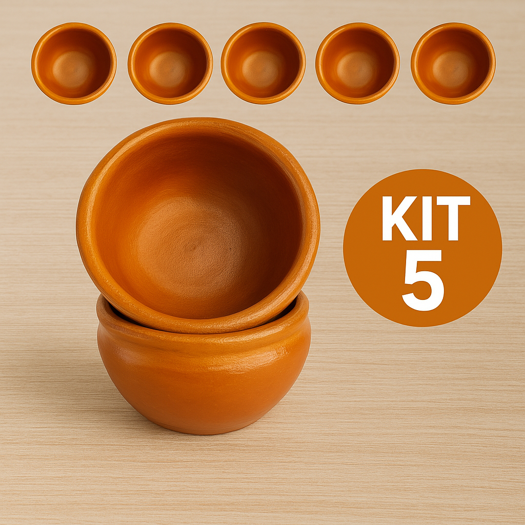 Kit 5 Cumbuca De Barro Panelinhas Ceramica Para Servir 250ml