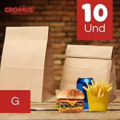 Saco de Papel G 34x31x19cm - Kraft Delivery - 10 unidades - Cromus - Rizzo
