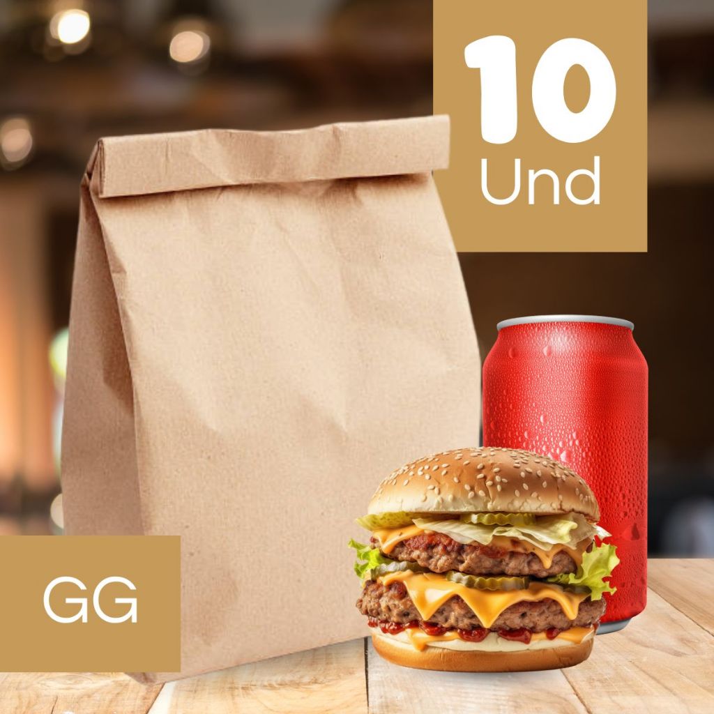 Saco de Papel GG 41x35x21cm - Kraft Delivery - 10 unidades - Rizzo